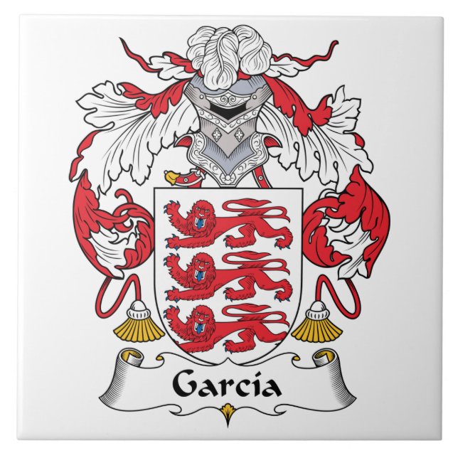 Garcia Family Crest Ceramic Tile (Front)
