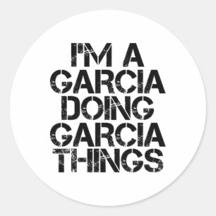 Garcia Funny Surname Family Tree Birthday Reunion Classic Round Sticker