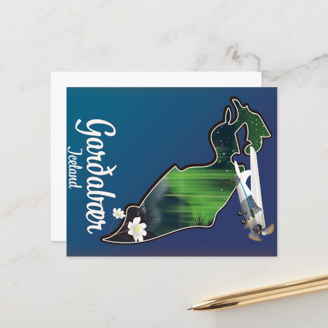 Garðabær Iceland travel poster (Front/Back In Situ)