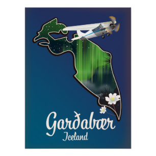 Garðabær Iceland travel poster