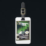 Garðabær Iceland travel poster Luggage Tag<br><div class="desc">Garðabær Iceland travel poster of the famous northern lights.</div>