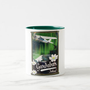 Garðabær Iceland travel poster Two-Tone Coffee Mug