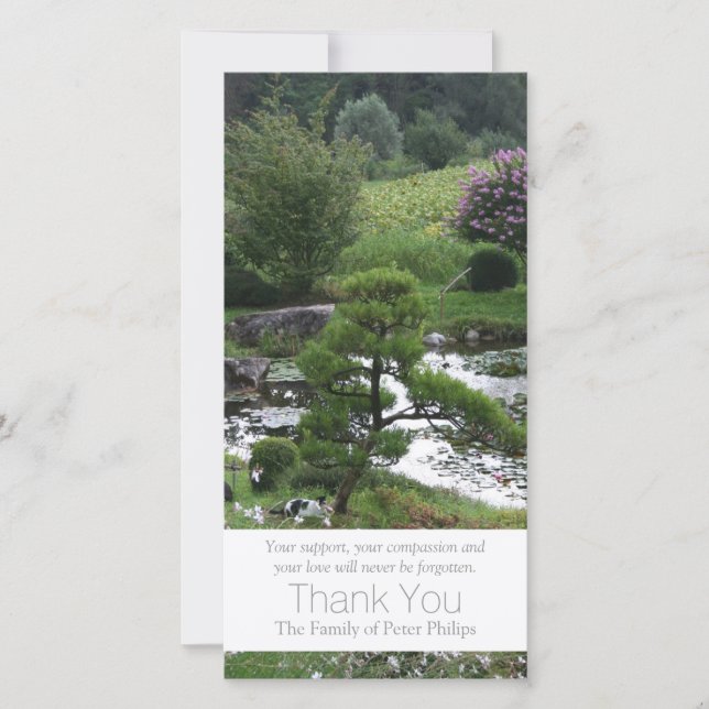 Garden 3 with Cats Sympathy Thank You 3 (Front)