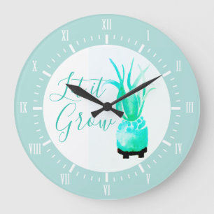 Garden Air Plant Let It Grow Large Clock