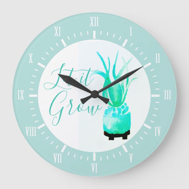 Garden Air Plant Let It Grow Large Clock (Front)