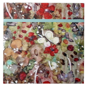 "Garden all a Flutter" Ceramic Tile