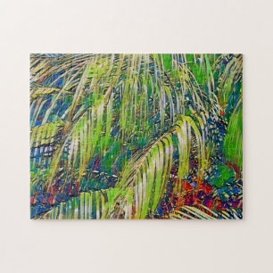 Garden and Palm Tree Tropical Art Puzzle