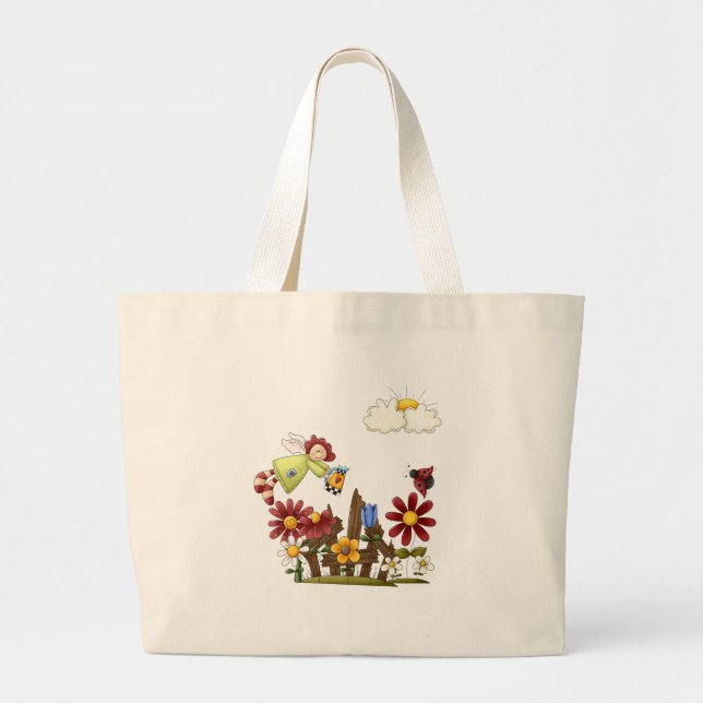 Garden angel large tote bag (Front)