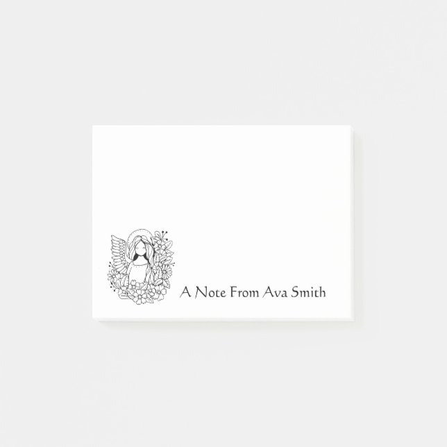 Garden Angel Personalised Sticky Notes (Front)