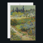 Garden at Arles by Vincent Van Gogh<br><div class="desc">Garden at Arles by Vincent Van Gogh, oil on canvas 1888, is a landscape painting of a small footpath through a sprawling garden of flower beds under a sunny sky, with fruit trees, shrubbery, cypresses and rural French buildings in the background. With varied brushstrokes that convey the form, growth and...</div>