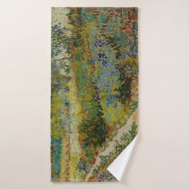 Garden at Arles by Vincent Van Gogh Bath Towel (Bath Towel)
