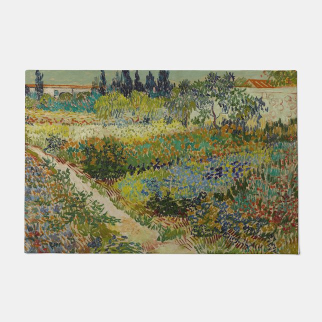 Garden at Arles by Vincent Van Gogh Doormat (Front)