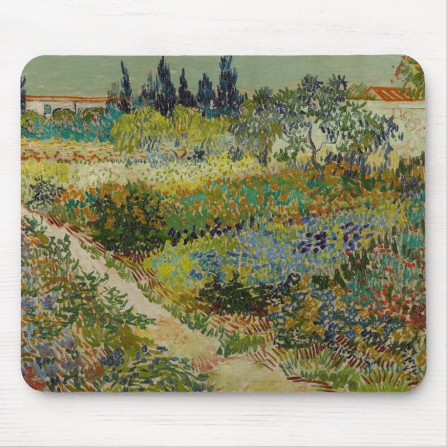Garden at Arles by Vincent Van Gogh Mouse Pad (Front)