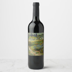 Garden at Arles by Vincent Van Gogh Wine Label
