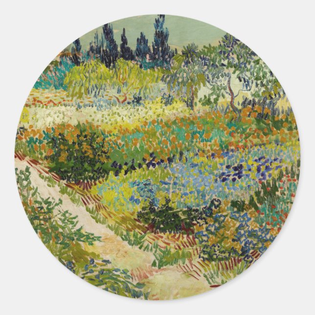 Garden at Arles | Vincent van Gogh Classic Round Sticker (Front)