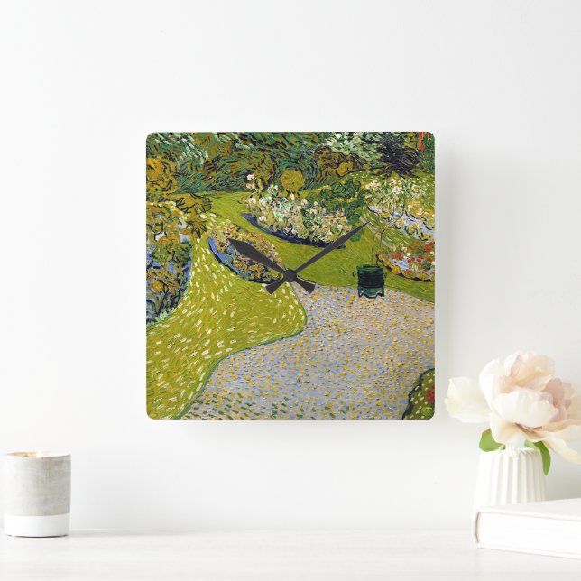 Garden at  Auvers, Vincent van Gogh Square Wall Clock (Home)