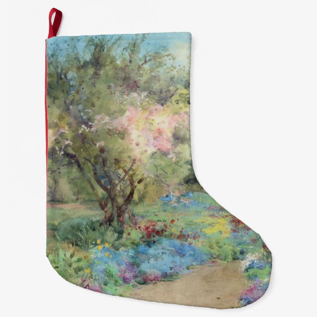 Garden at Kilmurry (by Mildred Anne Butler) Large Christmas Stocking (Front)