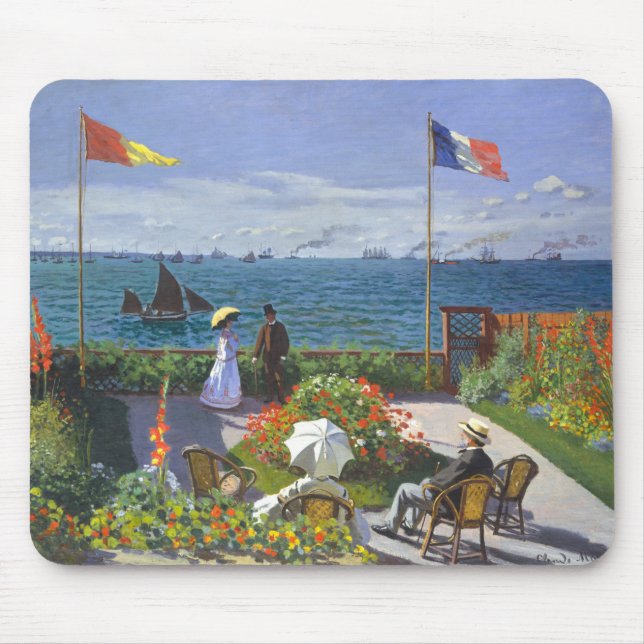 Garden At Saint Adresse Painting By Claude Monet Mouse Pad (Front)