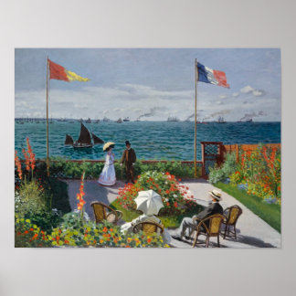 Garden at Sainte-Adresse (1867) Claude Monet Art Poster