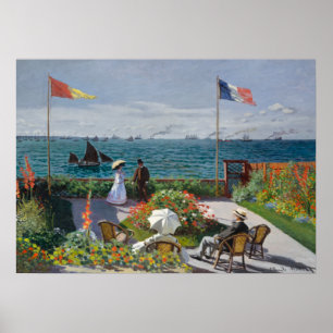 Garden at Sainte-Adresse by Claude Monet Poster