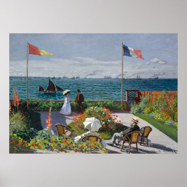 Garden at Sainte-Adresse by Claude Monet Poster (Front)
