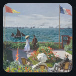 Garden at Sainte-Adresse - Claude Monet fine art Square Sticker<br><div class="desc">These lovely fine art scrapbook stickers showcase the famous Post-Impressionist painting Garden at Sainte-Adresse (1867) by Claude Monet. In the summer of 1867, the iconic Post-Impressionist painter Claude Monet and his family spent time at Sainte-Adresse, a seaside town close to Le Havre. Monet used his father (seen sitting in a...</div>