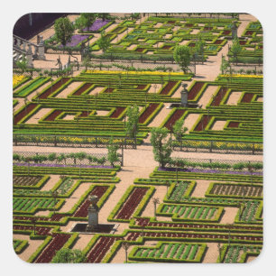 Garden at Villandry Chateau, Indre-et-Loire, 2 Square Sticker