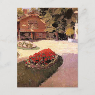 Garden at Yerres, fine art painting, Postcard