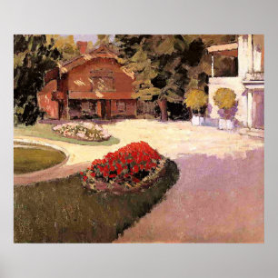 Garden at Yerres, fine art painting, Poster