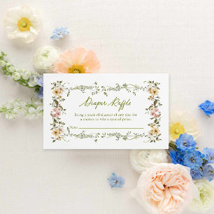 Garden Baby Shower Diaper Raffle Enclosure Card