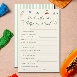 Garden Baby Shower Who Knows Mummy Best  Game