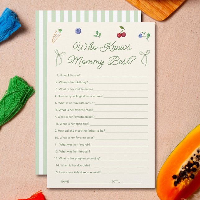 Garden Baby Shower Who Knows Mummy Best  Game (Creator Uploaded)