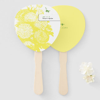 Garden Bee Toile Cheerful Yellow Party Fan