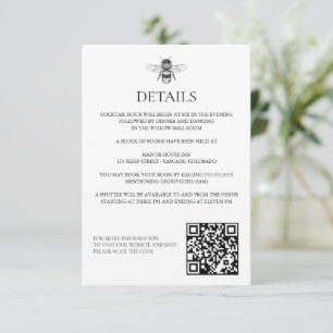 Garden Bee Wedding Enclosure Card