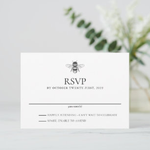 Garden Bee Wedding RSVP Card