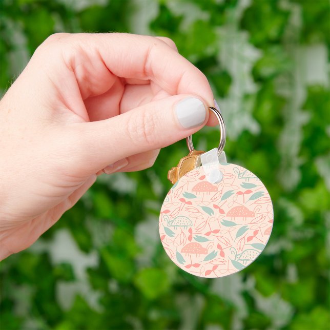 Garden Beetles and Leaves Pattern Key Ring (Creator Uploaded)