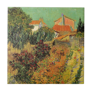 Garden Behind a House by Vincent van Gogh Ceramic Tile