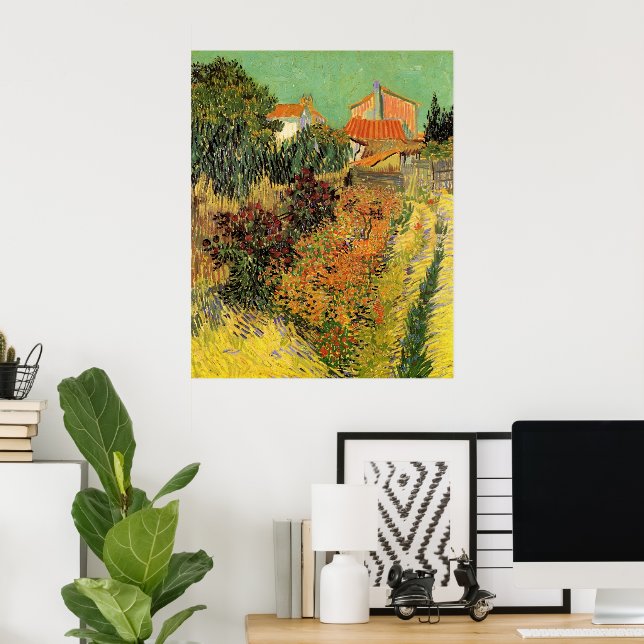 Garden Behind a House by Vincent van Gogh Poster (Home Office)