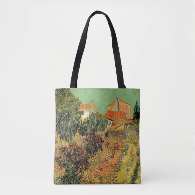 Garden Behind a House by Vincent van Gogh Tote Bag (Front)