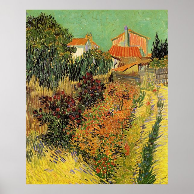Garden behind a House.  Vincent van Gogh. Poster (Front)