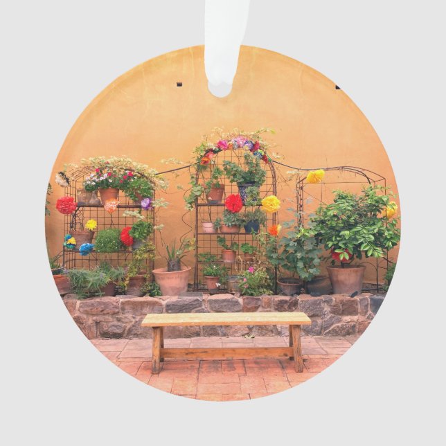 Garden Bench Acrylic Ornament (Front)