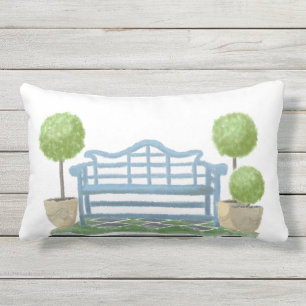 Garden Bench Outdoor Lumbar Pillow