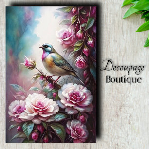 Garden Bird Art Decoupage Tissue Paper