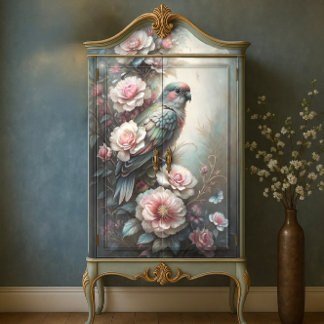 Garden Bird Roses Decoupage Tissue Paper