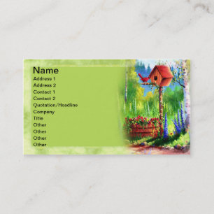 Garden Birdhouse Painting Business Card