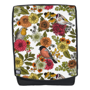 Garden birds and flowers 1 backpack