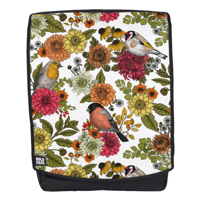 Garden birds and flowers 1 backpack (Front)