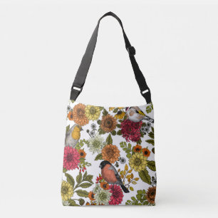 Garden birds and flowers 1 crossbody bag