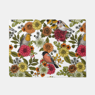 Garden birds and flowers 1 doormat