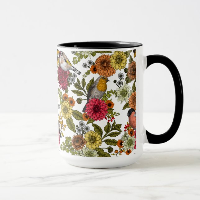 Garden birds and flowers 1 mug (Right)